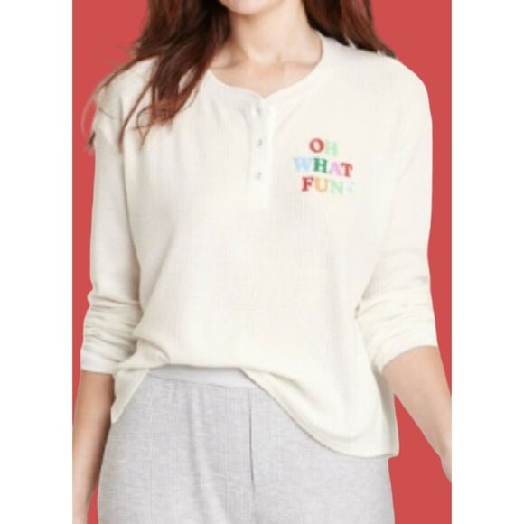 Wonder Shop - Women's Thermal Pajamas Top - White - Large - Picture 1 of 15